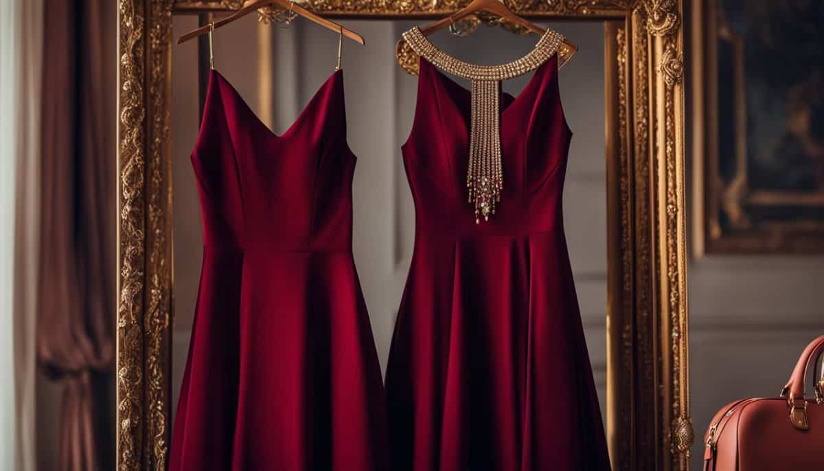 how to accessorize a burgundy dress