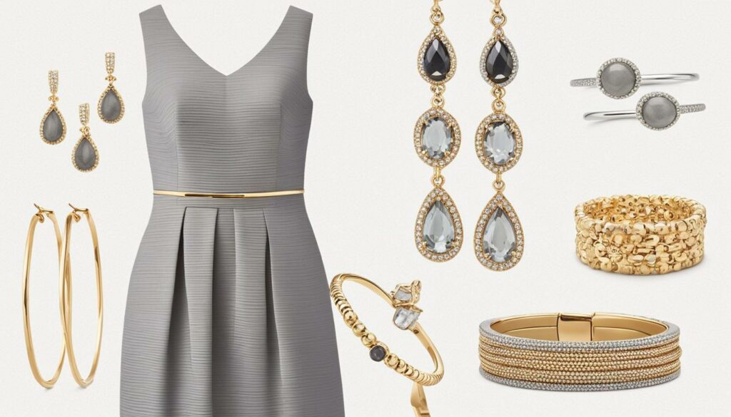 jewelry for a grey dress