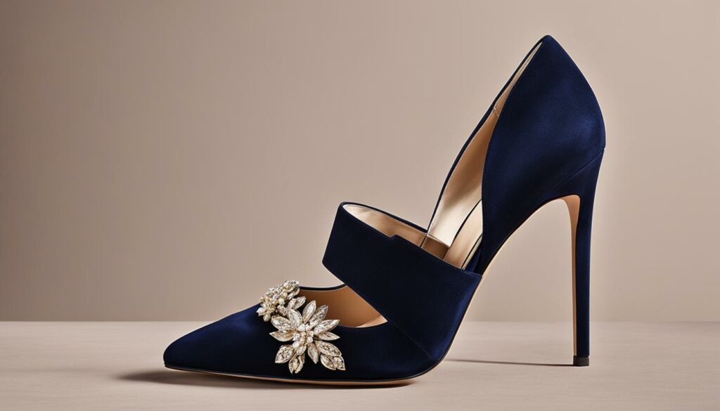 on-trend shoe options for navy dress to wedding