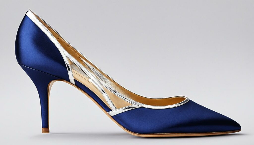 silver shoes for navy blue dress