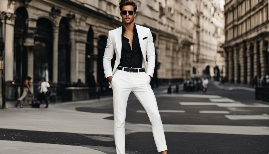 styling black shoes with white pants