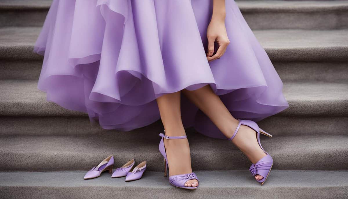 what color shoes go with lilac dress