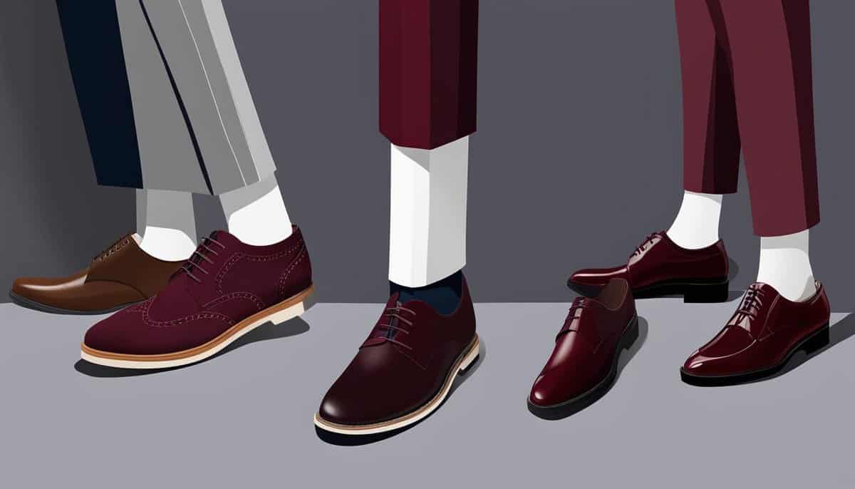 what color shoes to wear with burgundy pants