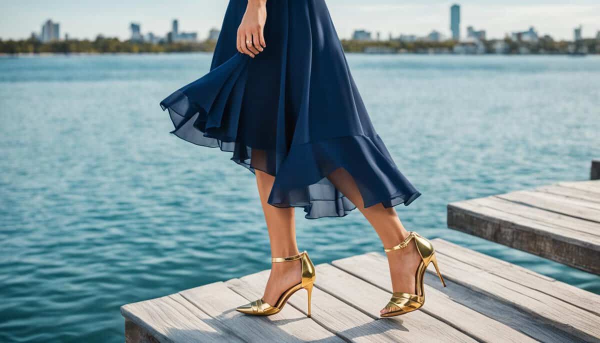 what color shoes to wear with navy dress to wedding